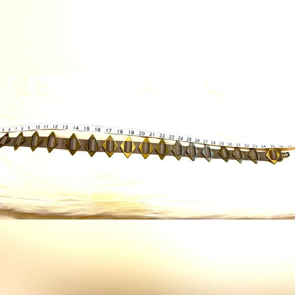 Rare Vintage Al Beres 80’s Belt, Metal Diamond shaped Slides on Nylon Webbing